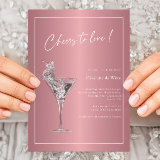Rose Gold Elegance! Liebe Brautparty Einladung
