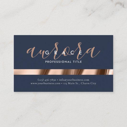 Rose Gold Elegance Visitenkarte (Rückseite)