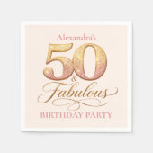 Rose Gold Elegant 50th Birthday Serviette (Vorderseite)