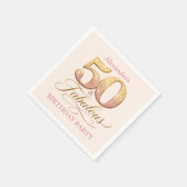 Rose Gold Elegant 50th Birthday Serviette (Ecke)