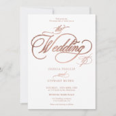 Rose Gold elegant alles in einer kalligraphischen  Einladung (Vorderseite)