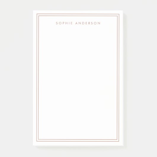 Rose Gold Elegant Ausgeklügeltes Grenzweiß Post-it Klebezettel (Vorderseite)