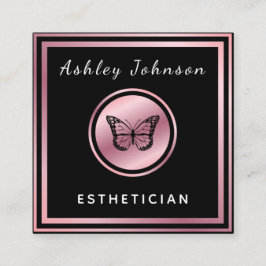 Rose Gold Elegant Butterfly Esthetician Classic Quadratische Visitenkarte