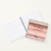 Rose Gold Elegant Damask Wedding Gästebuch Notizblock (Innenseite)
