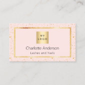Rose Gold elegant Logo modern QR-Code Visitenkarte (Vorderseite)
