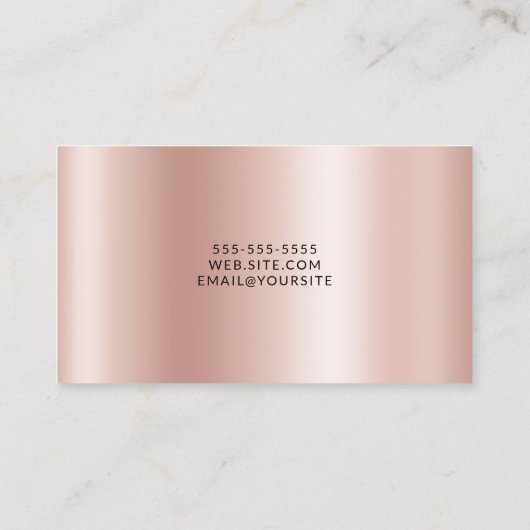 Rose Gold Elegant Ombre Visitenkarte (Rückseite)