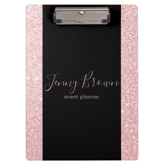 Rose Gold Elegant | Personalisierte Zwischenablage Klemmbrett (Vorderseite)