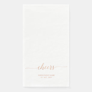 Rose gold Elegant Stilvolle Briefe Cheers Event Serviette