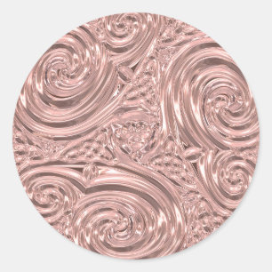 Rose Gold elegant viktorianisch Runder Aufkleber