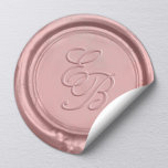 Rose Gold Elegant Wedding Monogram Sticker<br><div class="desc">(Nicht 3D) Rose Gold Elegant Hochzeit Monogram Schlicht Stickers.</div>