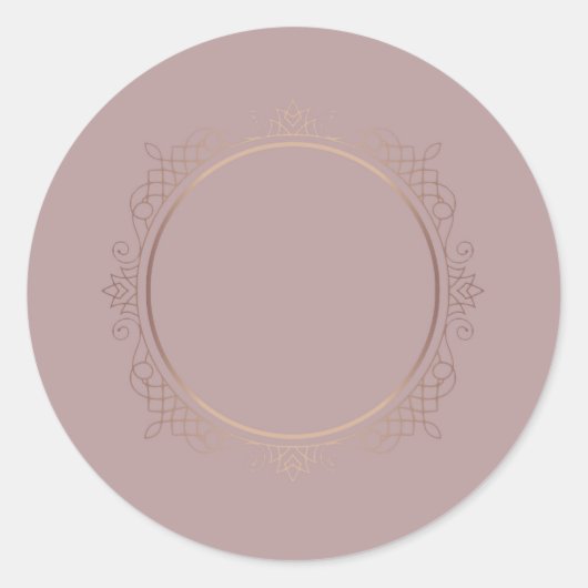 Rose Gold Elegante Blank Template hinzufügen Runder Aufkleber (Vorderseite)