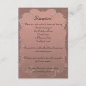 Rose Gold Elegante Damask Hochzeit Empfang Begleitkarte (Vorderseite)