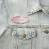 Rose Gold Elegante Einfache Vorlage Trendy Oval Namensschild (Beispiel)