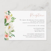 Rose Gold Elegante Fall Blume Hochzeit Empfang Begleitkarte (Vorderseite)