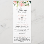 Rose Gold Elegante Fall Blume Hochzeit Programm (Vorderseite)