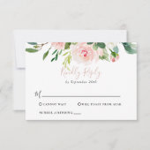 Rose Gold Elegante Fall Blume Hochzeit RSVP Card Karte (Vorderseite)