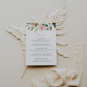 Rose Gold Elegante Fall Blume Hochzeiten Details Begleitkarte