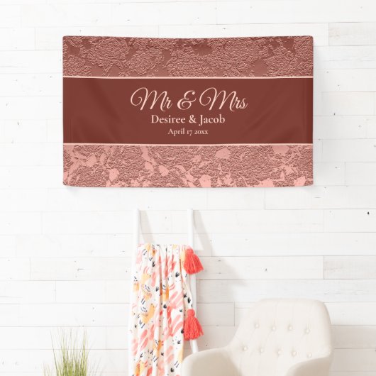 Rose Gold Elegante Foto Booth Hochzeit Banner (Insitu)