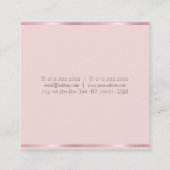 Rose Gold Elegante Handgeschriebene Skriptvorlage Quadratische Visitenkarte (Rückseite)