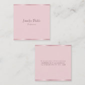 Rose Gold Elegante Handgeschriebene Skriptvorlage Quadratische Visitenkarte (Vorne/Hinten)