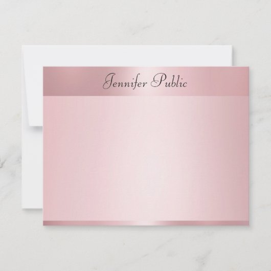 Rose Gold Elegante Handschrift Name Vorlage (Vorderseite)