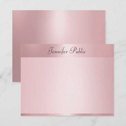 Rose Gold Elegante Handschrift Name Vorlage (Vorne/Hinten)