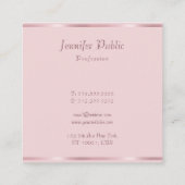 Rose Gold Elegante Handschrift Vorlage Moderne Quadratische Visitenkarte (Rückseite)