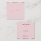 Rose Gold Elegante Handschrift Vorlage Moderne Quadratische Visitenkarte (Vorne/Hinten)