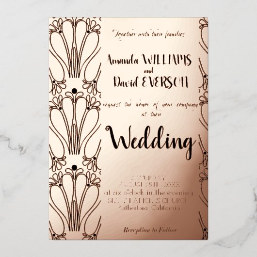 Rose GOLD - Elegante Hochzeit, Einladung zur Tour (Vorderseite)