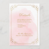 Rose Gold elegante kalligraphische Hochzeitsdetail Begleitkarte (Vorderseite)