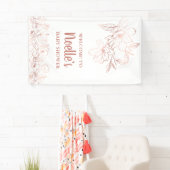 Rose Gold Elegante Magnolia Blume, Babydusche Banner (Insitu)