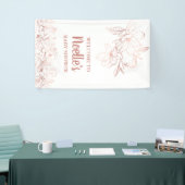 Rose Gold Elegante Magnolia Blume, Babydusche Banner (Messeveranstaltung)