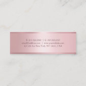 Rose Gold Elegante Moderne Berufliche Vorlage Mini Visitenkarte (Rückseite)