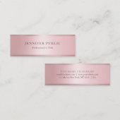 Rose Gold Elegante Moderne Berufliche Vorlage Mini Visitenkarte (Vorne/Hinten)
