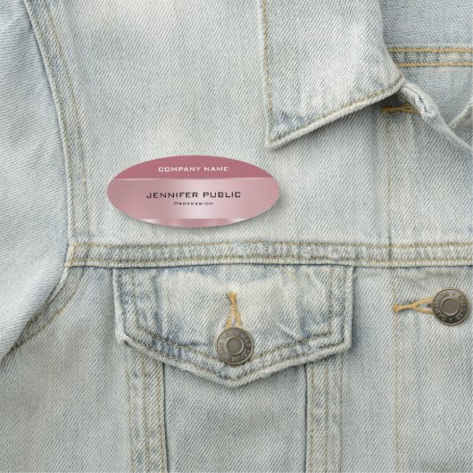 Rose Gold Elegante Moderne Designvorlage Namensschild (Beispiel)