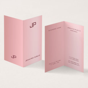 Rose Gold Elegante Moderne einfache Monogramm Vorl Visitenkarten