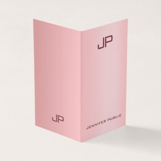 Rose Gold Elegante Moderne einfache Monogramm Vorl Visitenkarten (Vorderseite)