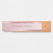 Rose Gold Elegante moderne einfache Vorlage Trendy Türschild (Vorderseite )