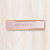 Rose Gold Elegante moderne einfache Vorlage Trendy Türschild (Vorderseite )