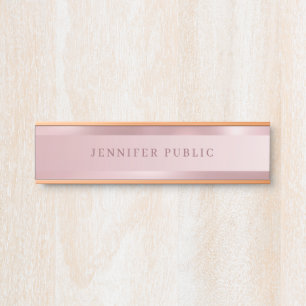 Rose Gold Elegante moderne einfache Vorlage Trendy Türschild