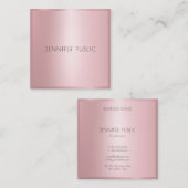 Rose Gold Elegante Moderne Minimalistische Berufli Quadratische Visitenkarte (Vorne/Hinten)