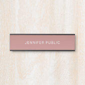 Rose Gold Elegante Moderne Minimalistische Vorlage Türschild (Vorderseite )