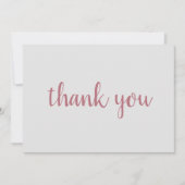 Rose Gold Elegante Moderne Schlichte Handschrift Dankeskarte (Vorderseite)