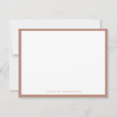 Rose Gold Elegante Modernes Minimalistisches Einfa Mitteilungskarte (Vorderseite)