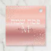 Rose Gold Elegante Monogram-Geschenkpessach Geschenkanhänger (Rückseite)