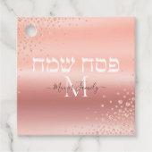 Rose Gold Elegante Monogram-Geschenkpessach Geschenkanhänger (Vorderseite)