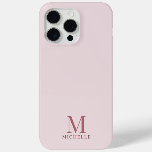 Rose Gold Elegante Monogram Moderne, benutzerdefin Case-Mate iPhone Hülle (Rückseite)