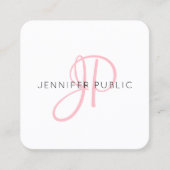 Rose Gold Elegante Monogram Moderne Designvorlage Quadratische Visitenkarte (Vorderseite)