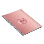 Rose Gold Elegante Monogram Template Trendy Notizblock (Rechte Seite)