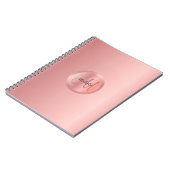 Rose Gold Elegante Monogram Template Trendy Notizblock (Linke Seite)